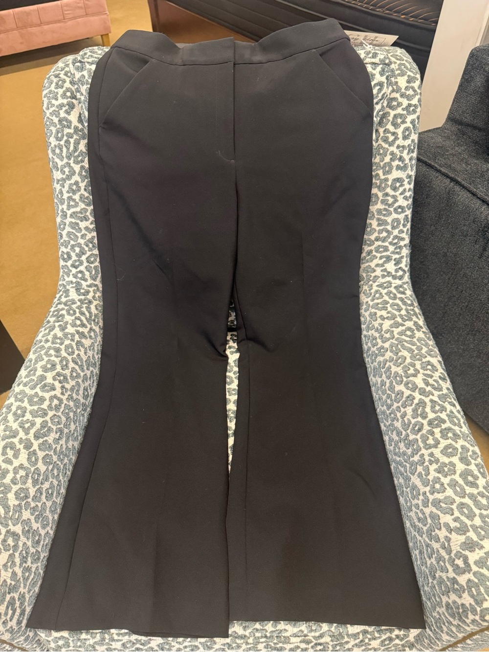 Express Editor Black Flare Dress Trousers 8S